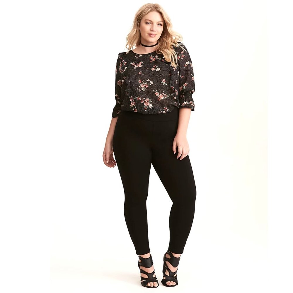 Torrid Black Floral Dot Smocked Top 4X - Picture 3 of 10